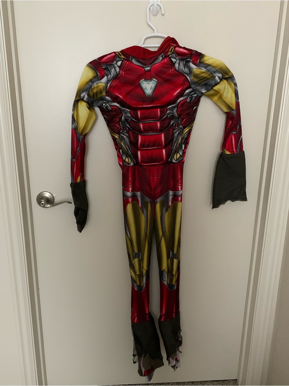 Marvel Red and Gold Iron Man Kids Muscle Jumpsuit Costume Medium